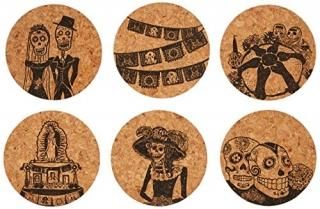 Corkology Day of the Dead Coaster Set Cork by Corkology