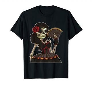Skeleton Lady of the Dead - La Calavera Catrina Santa Muerte T-Shirt