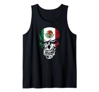 Mexico Skull Flag Mexican Latina Hombre Calavera Bandera Mex Tank Top