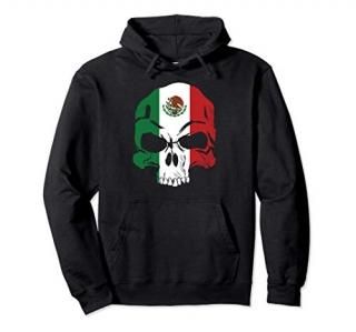 Mexico Skull Flag Mexican Latina Hombre Calavera Bandera Mex Pullover Hoodie