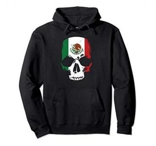 Mexico Skull Flag Mexican Latina Hombre Calavera Bandera Mex Pullover Hoodie