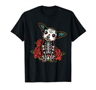 Chihuahua dia de los muertos day of the dead Dog sugar skull T-Shirt