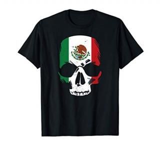 Mexico Skull Flag Mexican Latina Hombre Calavera Bandera Mex T-Shirt