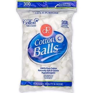 DecorRack 300 Small Cotton Balls for Make-Up Nail Polish Removal Applying Oil Lo