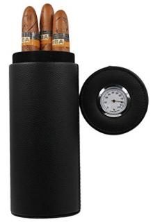 AMANCY? Popular Cedar Wood Lined Portable Travel Leather Cigar Humidor CasePacke
