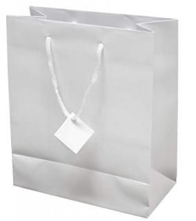 Novel Box? White Matte Laminated Euro Tote Paper Gift Bag Bundle 8X4X10 10 Count