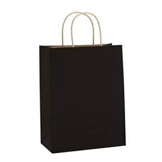 Gift Bags 8x4.25x10.5 25Pcs BagDream Black Paper Bags Paper Gift Bags with Handl