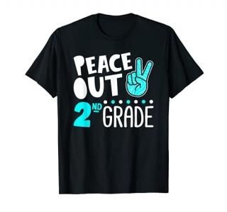 Peace Out 2nd Grade Graduation Last Day School 2021 Funny T-Shirt