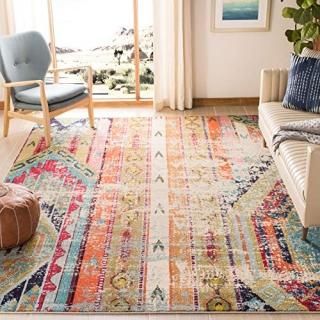 Safavieh Monaco Collection MNC222F Modern Bohemian Multicolored Distressed Runne