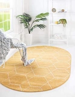 Unique Loom Trellis Frieze Collection Lattice Moroccan Geometric Modern Oval Rug