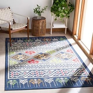 Safavieh Journey Collection JNY167M Moroccan Boho Tribal Area Rug 5'5 x 7'7 Blue