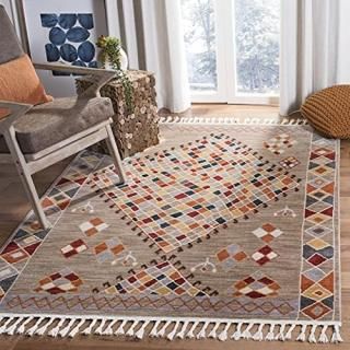 Safavieh Farmhouse Collection FMH852E Boho Moroccan Tribal Tassel Area Rug 3' x 