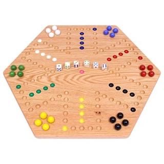 Oak Hand-Painted 20 Wooden Aggravation Game Board Double-Sided