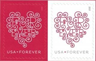 100 stamps - USPS Forever Hearts Forever Stamps - 100 Stamps 5 sheets of 20