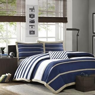 Full/Queen Blue - Mizone Ashton Duvet Cover Set - Blue - Full/Queen