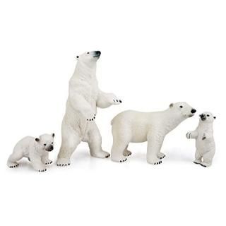 Toymany 4PCS Polar Bear Figurines Toy Set 2-5 Realistic Plastic Polar Animals Fi