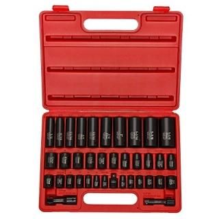 NEIKO 02443A 3/8 and 1/2 Drive Master Impact Socket Set  38 Piece  Standard SAE 