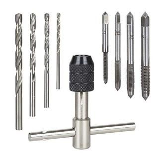 Hakkin 9 Pcs Adjustable T-Handle Tap Holder WrenchMachine Thread Taps Set Tappin