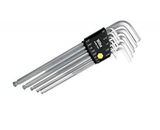 Wiha 36998 Hex L-Key Set Long Inch Ball End in ProStar Holder Chrome Finish by W