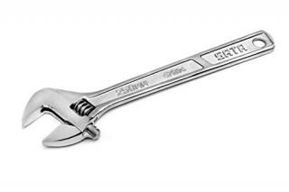 SATA 10-inch Professional Adjustable Wrench with Forged Alloy Steel Body Wide Ja
