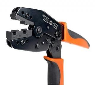 GIZWIZ Professional Ratchet Crimp Tool For Non-insulated Flag Terminals AWG 22-1