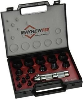 Mayhew Pro 66000 1/8-Inch to 1-3/16-Inch Imperial SAE Hollow Punch Set 16-Piece 