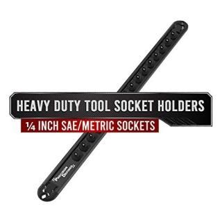 Precision Defined Aluminum Tool Socket Holder  Black Single 1/4-Inch x 16 Clips 