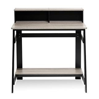 Furinno 14054BK/GYW Simplistic a Frame Computer Desk Black/Oak Grey by Furinno