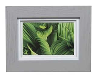 Gallery Solutions Photo 5x7 Flat Grey Tabletop or Wall Frame with Double White M