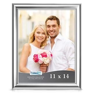 Icona Bay 11x14 Silver Picture Frame Contemporary Photo Frame 11 x 14 Wall Mount