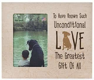 Unconditional Love Dog Vertical Distressed Wood Picture Frame 4x6
