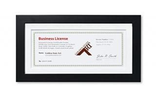Golden State Art 5x10 Wood Frame for 4x9 Business Licence Certificate with White