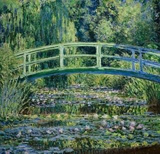 ͡꡼ C1898 NWater Lillies and Japanese Bridge Oil on Canvas ɡ C189