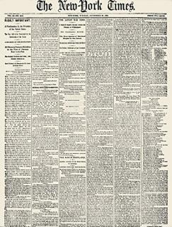 Emancipation Proclamation Nfront Page Of The New York Times 23 9/1862 ֥ϥࡦ󥫡