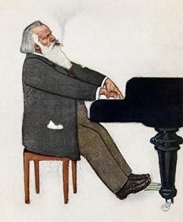 Johannes Brahms 1833-1897 Ngerman Composer And Pianist Brahms At The Piano Tempe