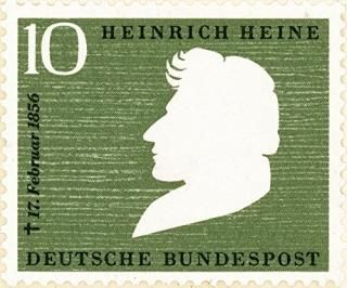 Heinrich Heine 1797-1856 Ngerman Poet And Critic West German 10 Pfenning Postage