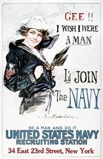 World War I US Navy 1917 Gee I Wish I Were A Man ID Join The Navy American World