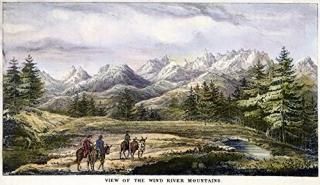 Cեõ Nview Of The Wind River Mountains In Wyoming Lithograph 1845 John 