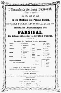 Wagner Parsifal 1882 Nprinted Announcement Of The First Performances Of Richard 