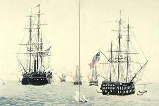 Japan Perry Expedition Ntwo Of The Ships In Commodore Matthew PerryS Expedition 