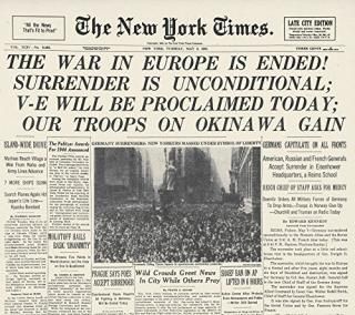Wwii V-E Day Frontpage Nthe Front Page Of The New York Times 1945ǯ58 ɥĹݥ