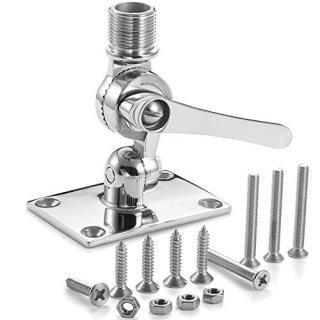 ZOMCHAIN Marine VHF Antenna Mounts Ratchet Mount 316 Stainless Steel Adjustable 