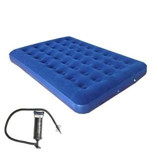 Zaltana Double Size Air Mattress with Double Action Hand Pump Combo AMD+AP3 Blue
