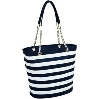 Picnic at Ascot 422-BS Stripe Cooler Tote-Blue &amp; White