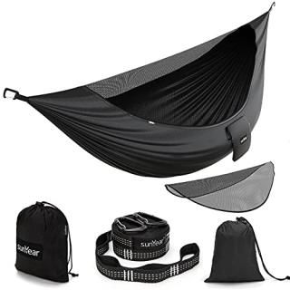 Sunyear Camping Hammock with Removable No See-Um Net Double & Single Portable Ou