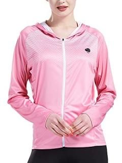 Long Sleeve Running Jackets for Women Sun Protection Pink S