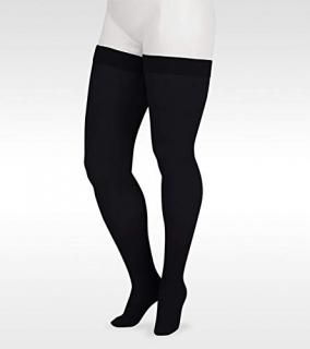 Juzo Soft Thigh High With Silicone Band 20-30mmHg Closed Toe II Black by Juzo