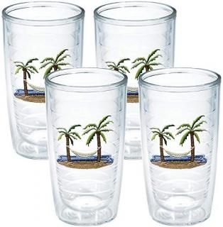 Tervis Tumbler Palm and Hammock 16-Ounce Double Wall Insulated Tumbler Set of 4 