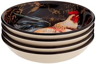 Certified International 23654SET4 Gilded Rooster Dinnerware Ceramic Multicolor