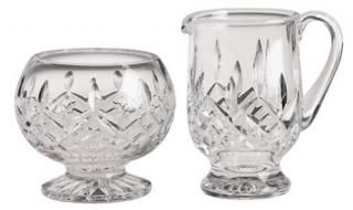 Waterford Crystal Lismore Footed Sugar and Creamer Set by Waterford